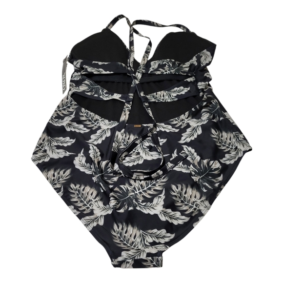One Piece Women XOXO Bathsuit  Strappy Back Floral Print Low Back Cut - Picture 8 of 10